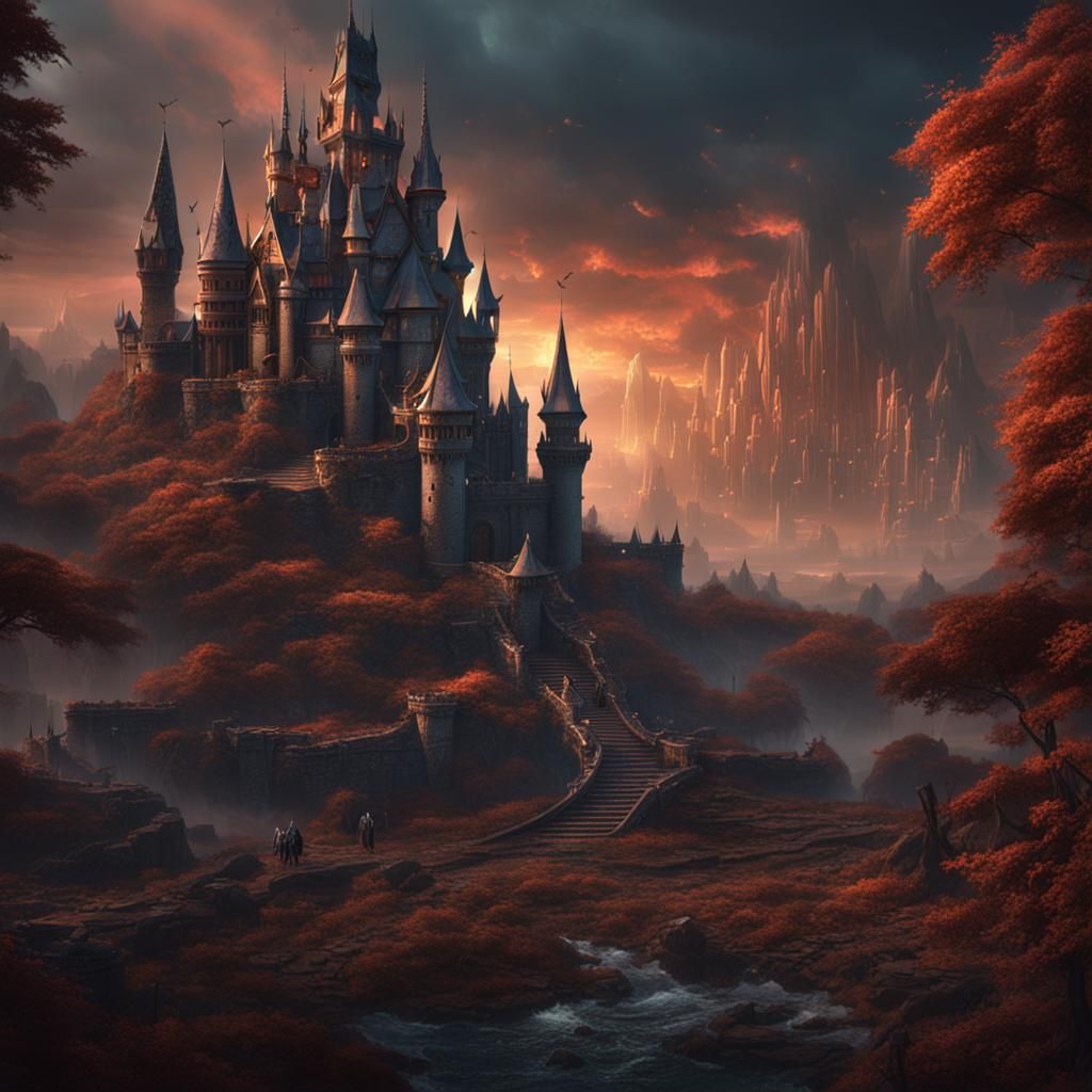 Detailed Matte Painting of Demonic Kingdom