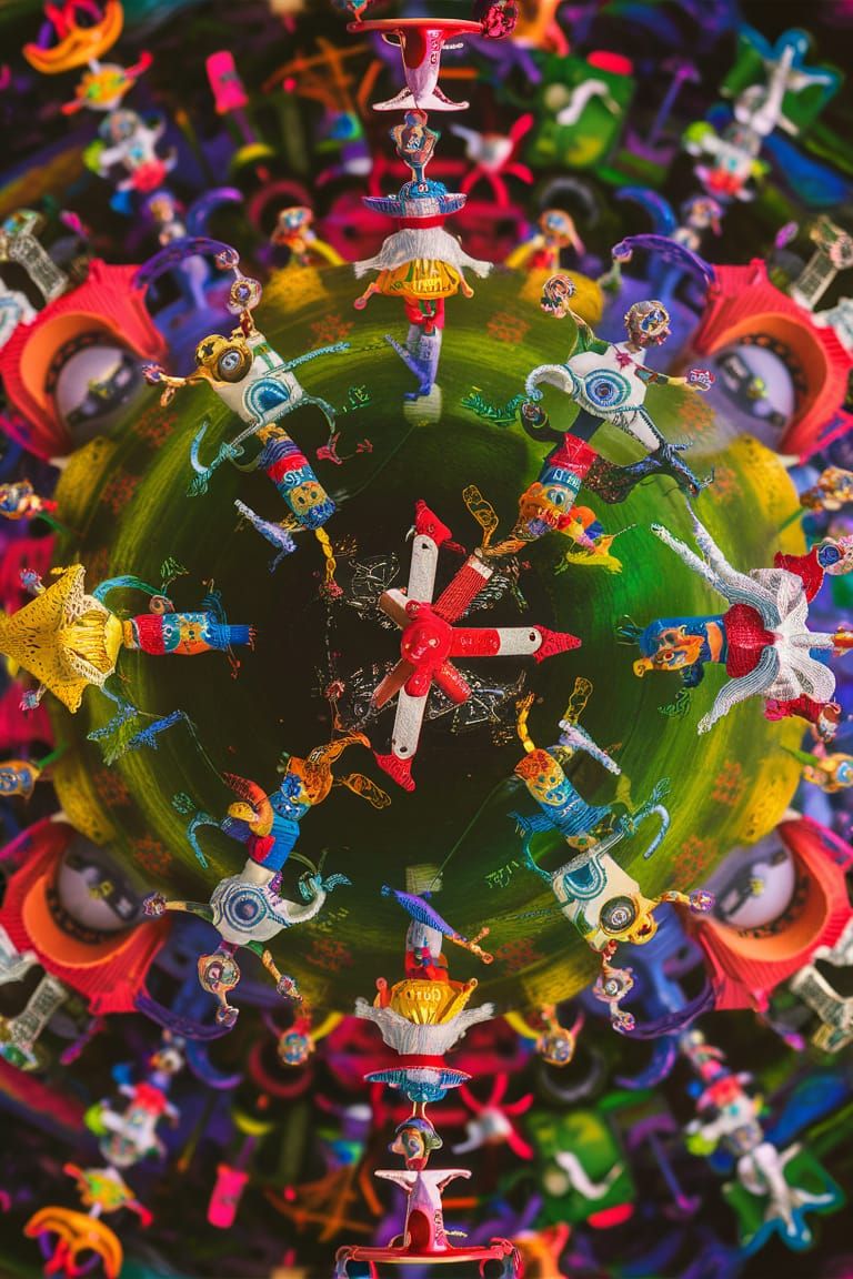 Surreal Tiny People Autostereogram: A Vibrant Masterpiece