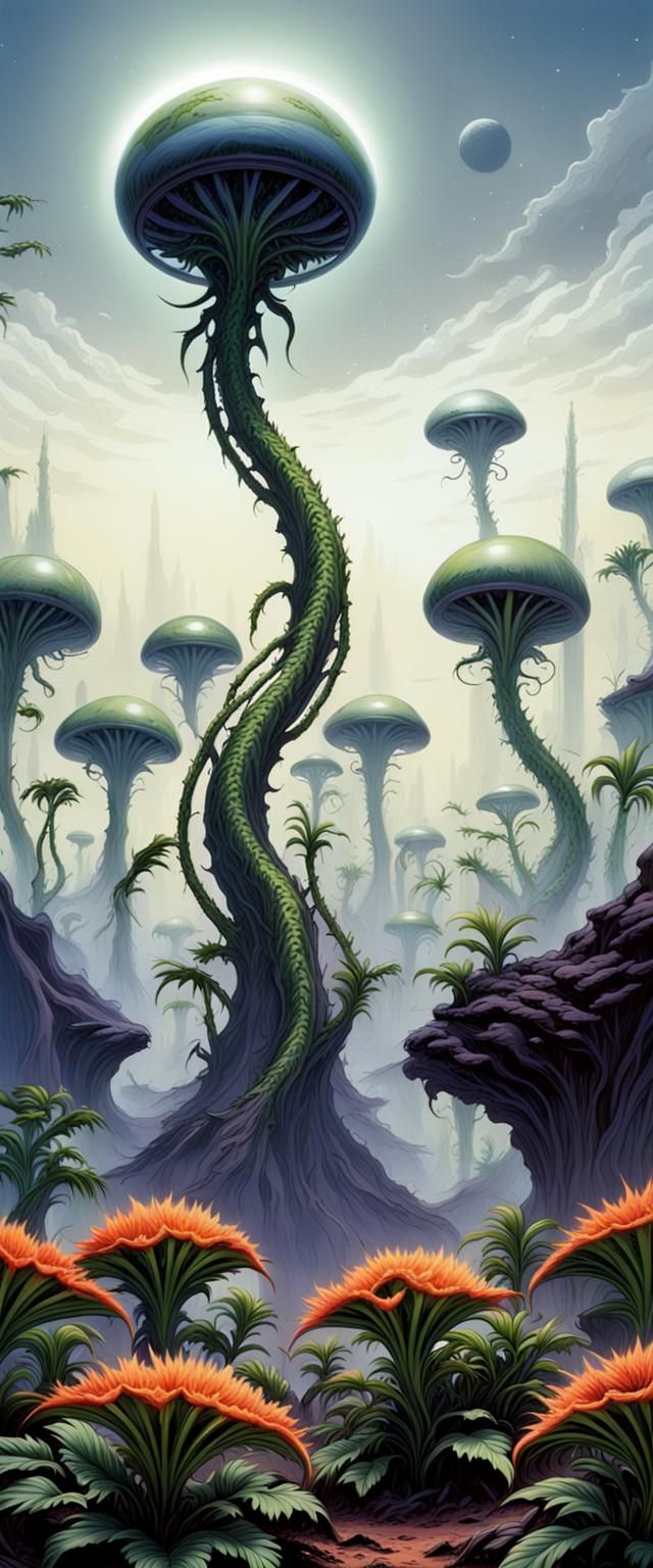 Alien Plant Invasion: Comic Book Fantasy Art