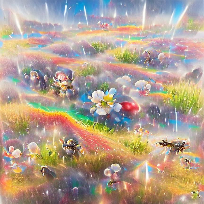 Rainbow Mist over Dewdrop Meadow