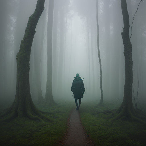 Surreal Forest Scene with Dreamlike Colors