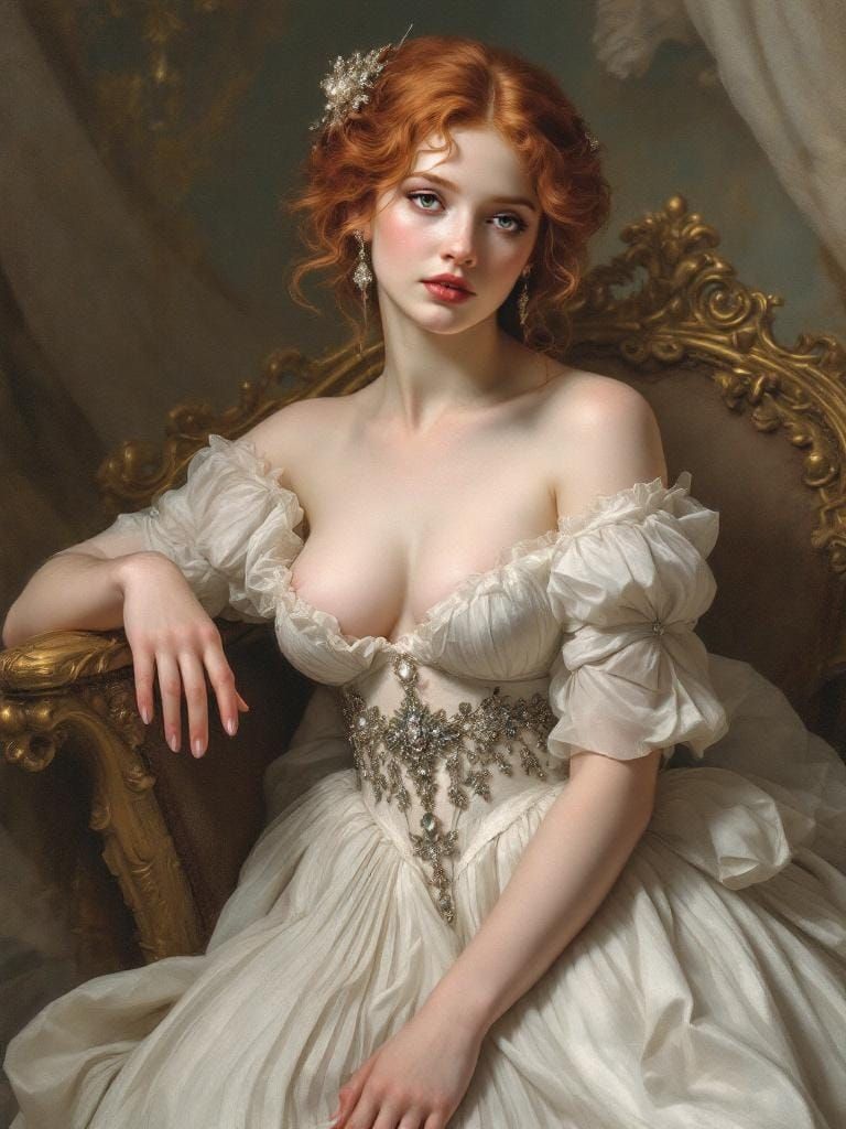 Ethereal Redhead in Rococo Portrait
