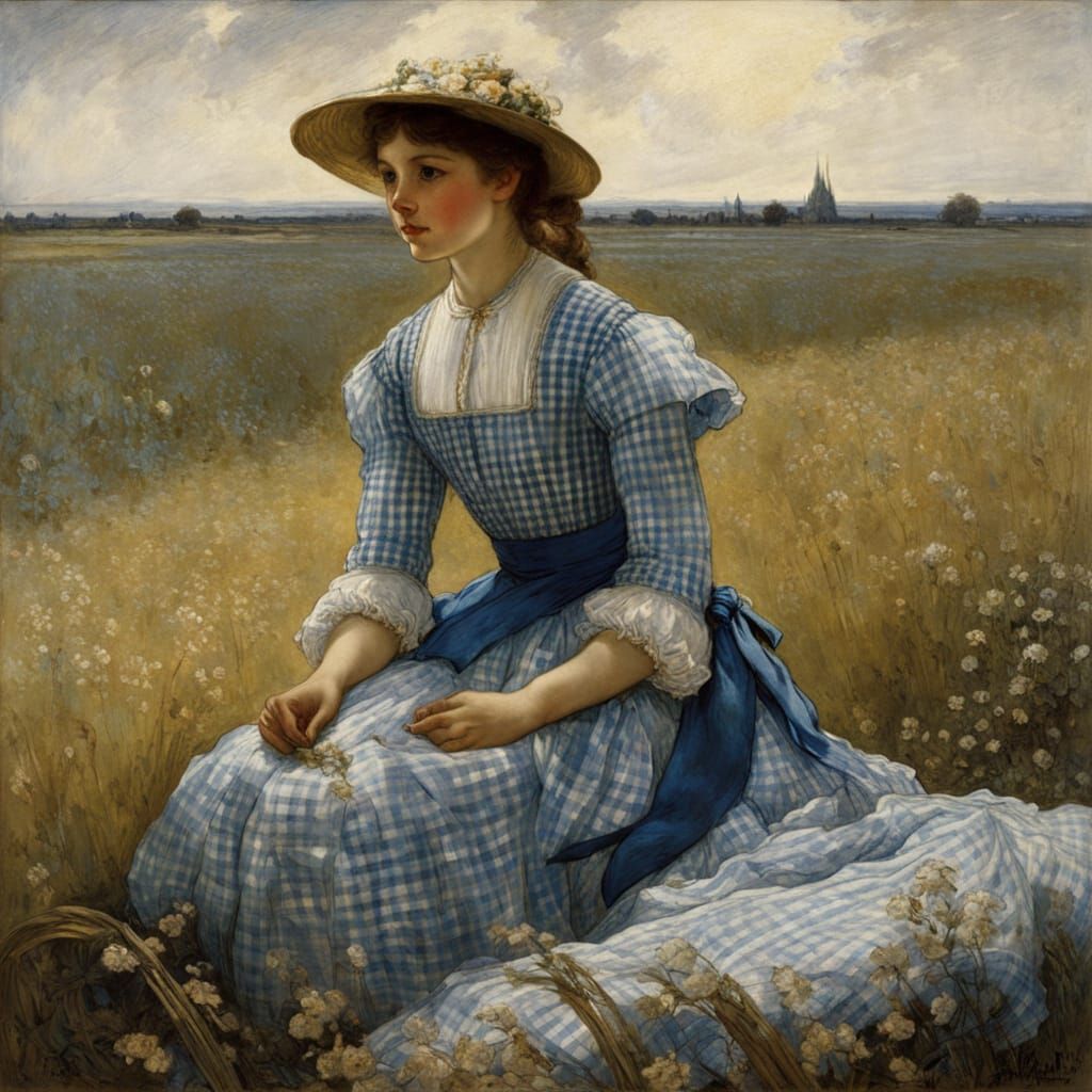 Girl in a Chiaroscuro Field Scene