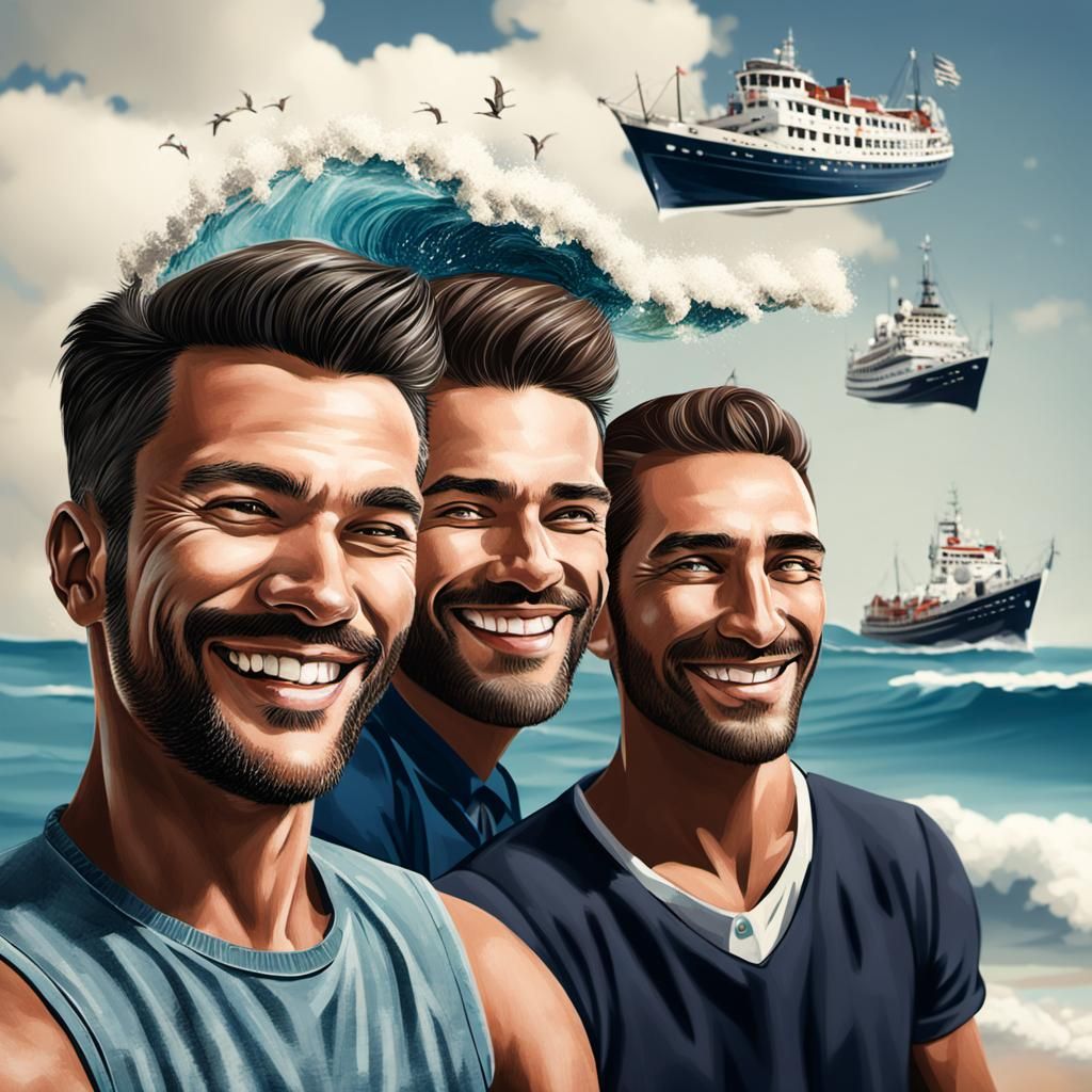 Smiling Men Generated by AI