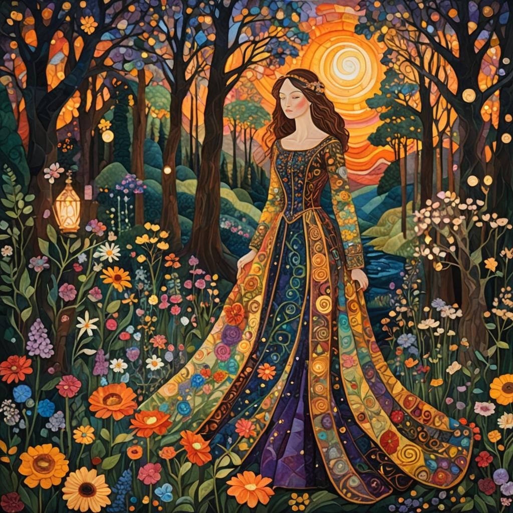 Quilted Scenes: A Surreal Journey of Transformation