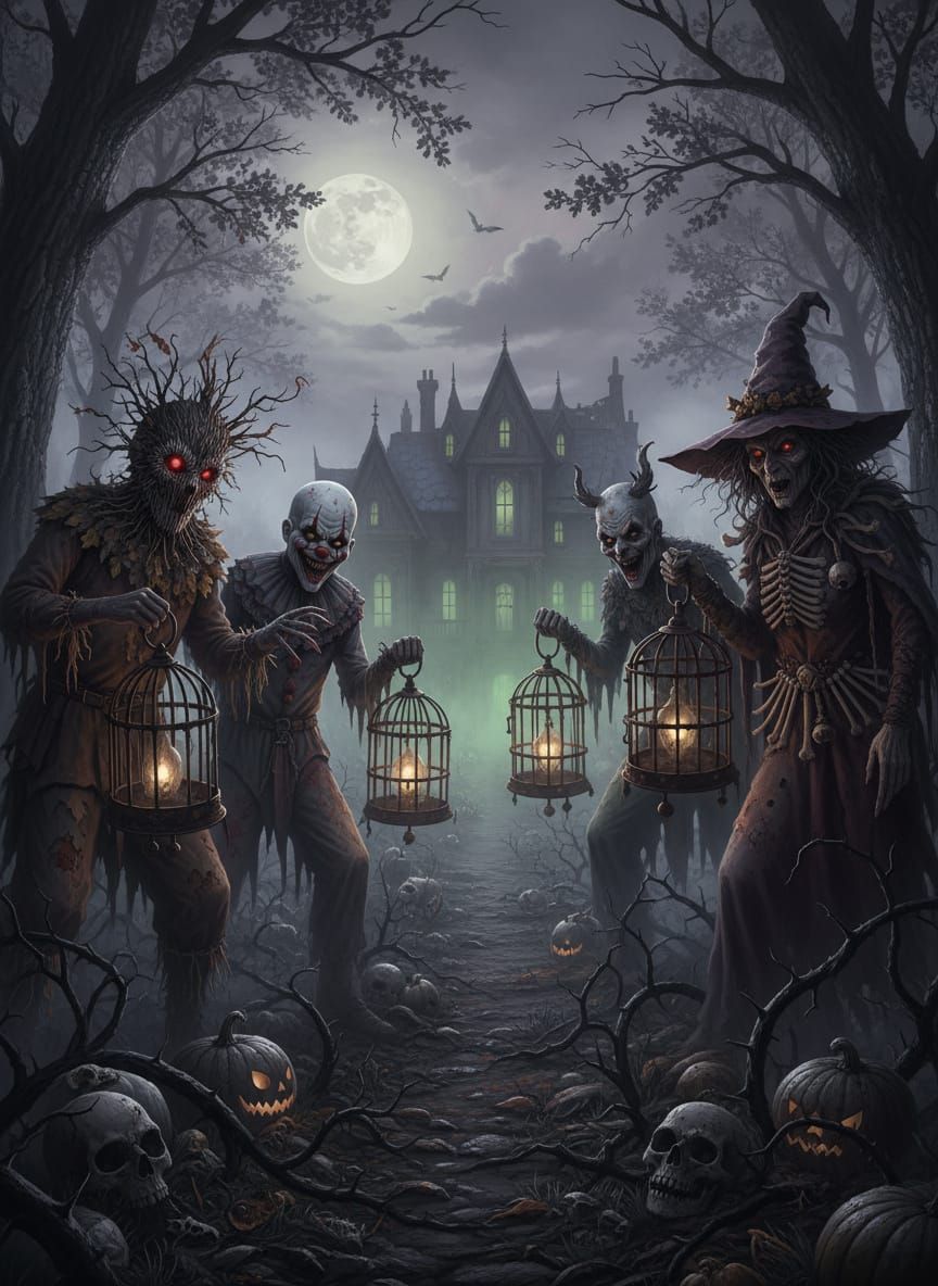 Twisted Trick-or-Treat Scene