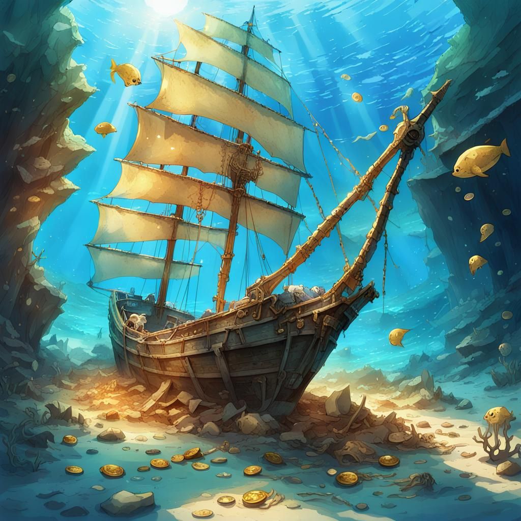 A ship wrecked boat