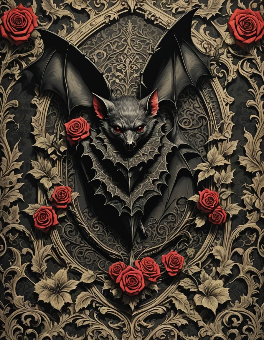 Gothic Victorian Vampire Coffin Art