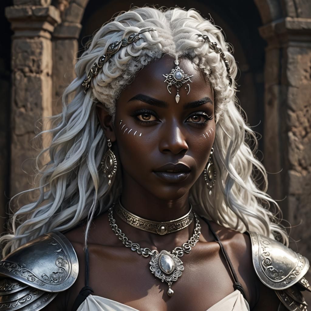Drow Warrior Woman in Hyperrealistic Anime Style