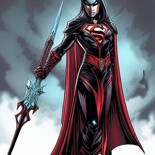 Superhero Vampire in Comic Book Art Style