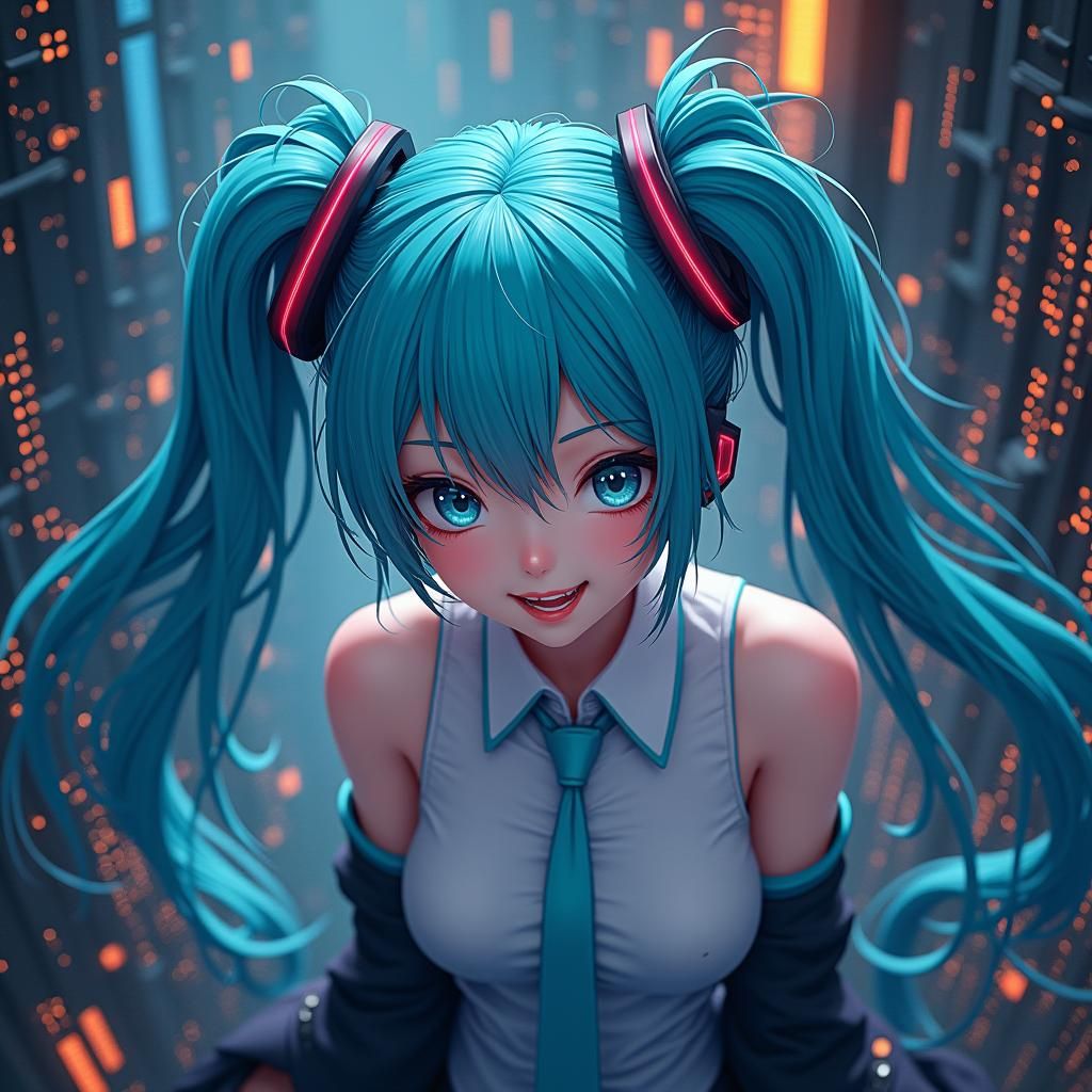 Hatsune Miku in a Fantastical Digital Realm