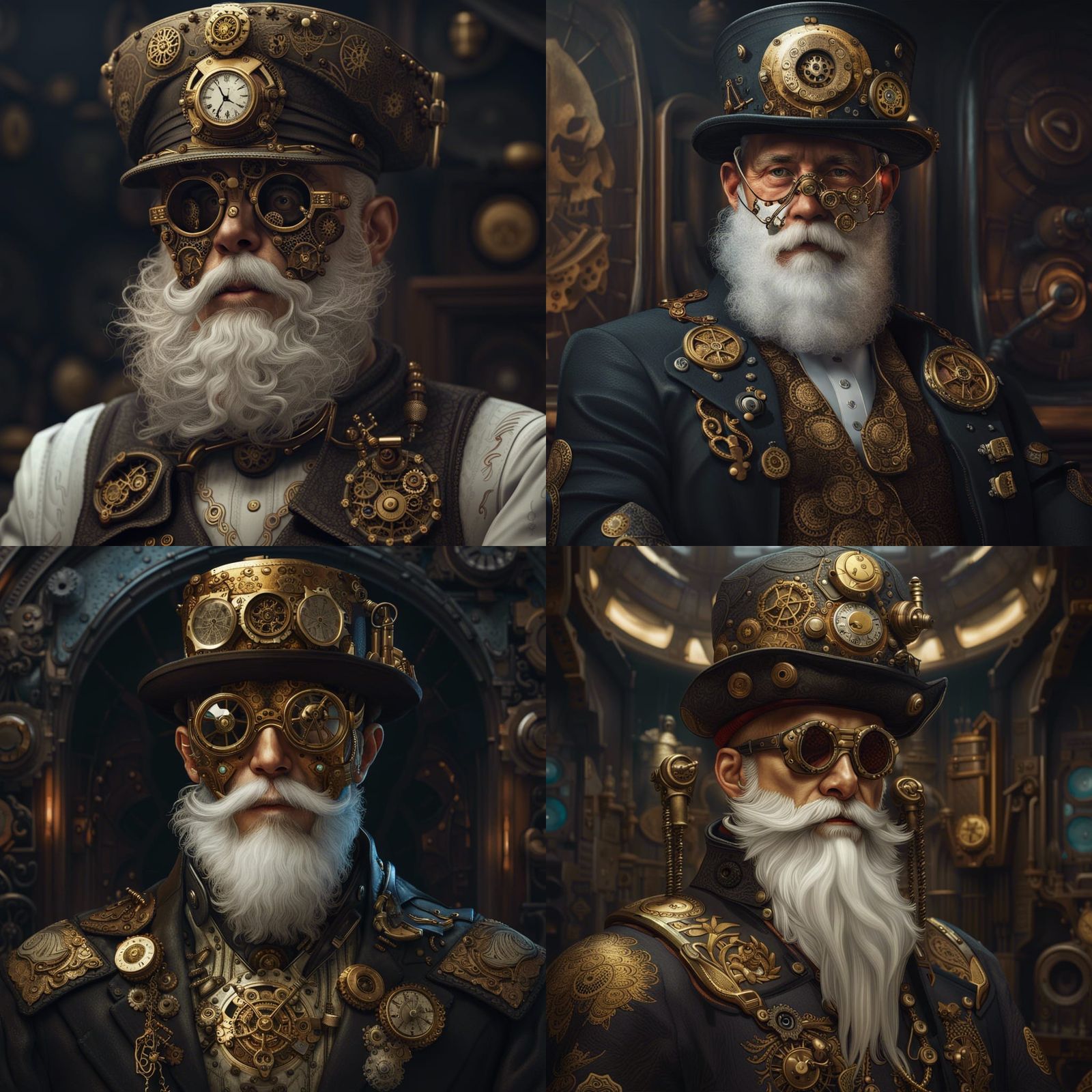 Steampunk Captain Portrait in Hyperdetailed Photorealism