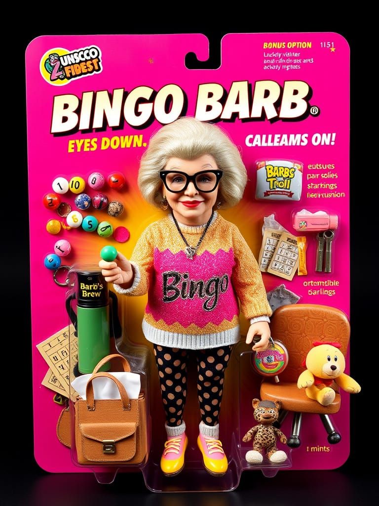 Vibrant Retro Action Figure Package in Bold Magenta