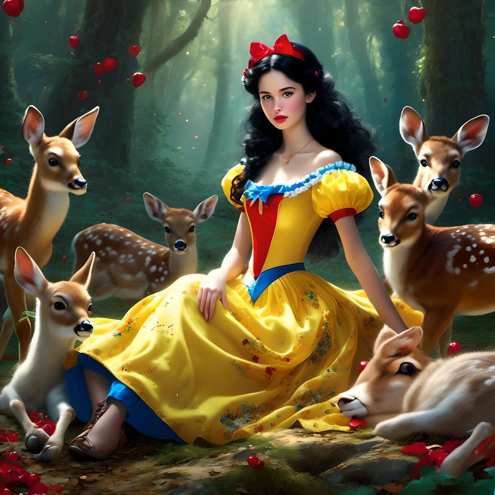 Snow White and Bambi in Enchanted Forest