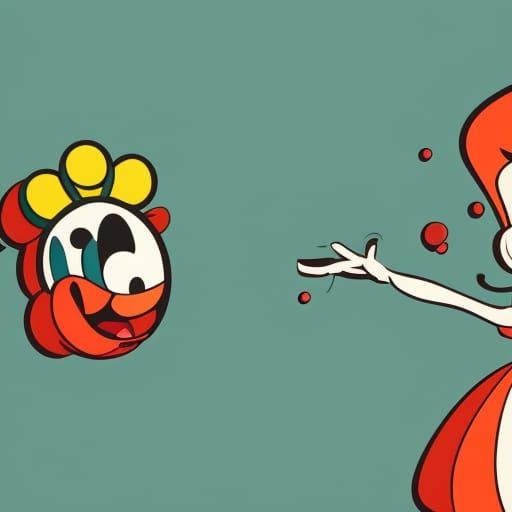 Retro Cartoon Doodle in 30's Style