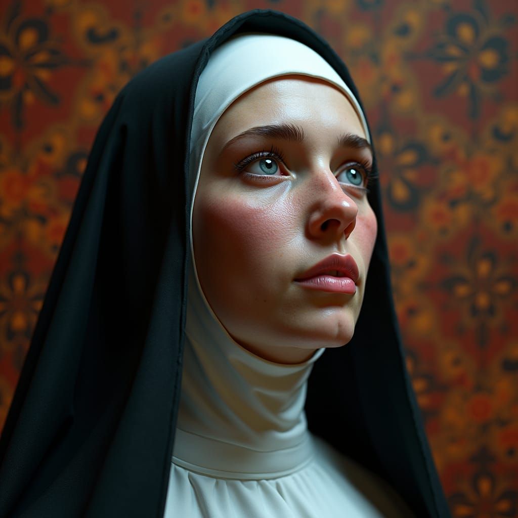Baroque Nun Portrait in Hyper-Realistic 8K