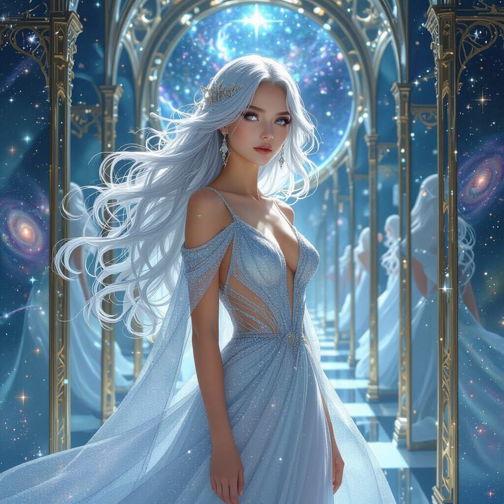 Celestial Goddess in Hall of Mirrors: Art Deco Style