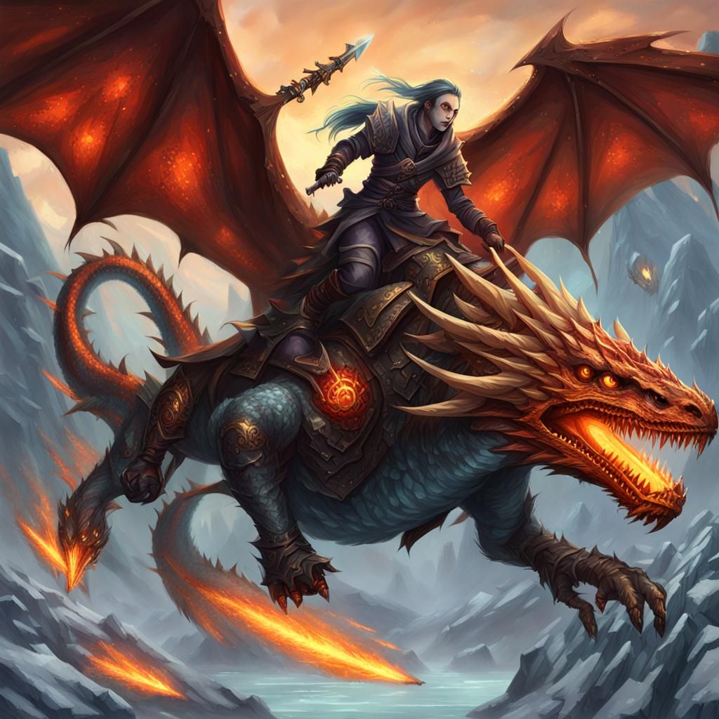 Undead Assassin Riding an Ice Dragon