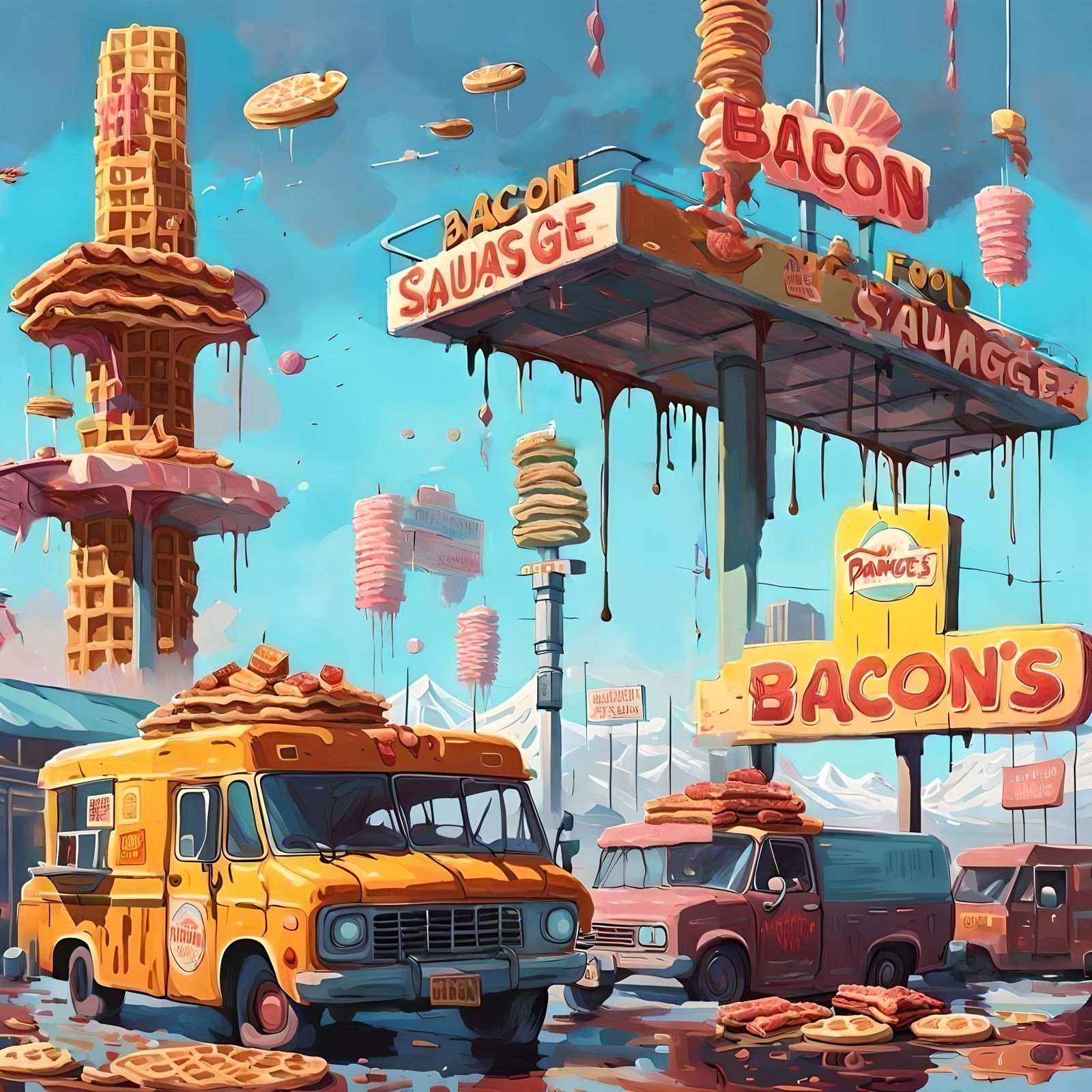 Waffle and Pancake Apocalypse: A Digital Foodscape