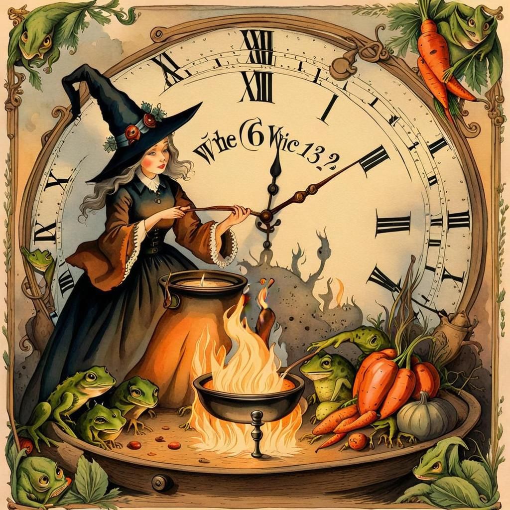 Whimsical Witch's Kitchen: Watercolor Illustration