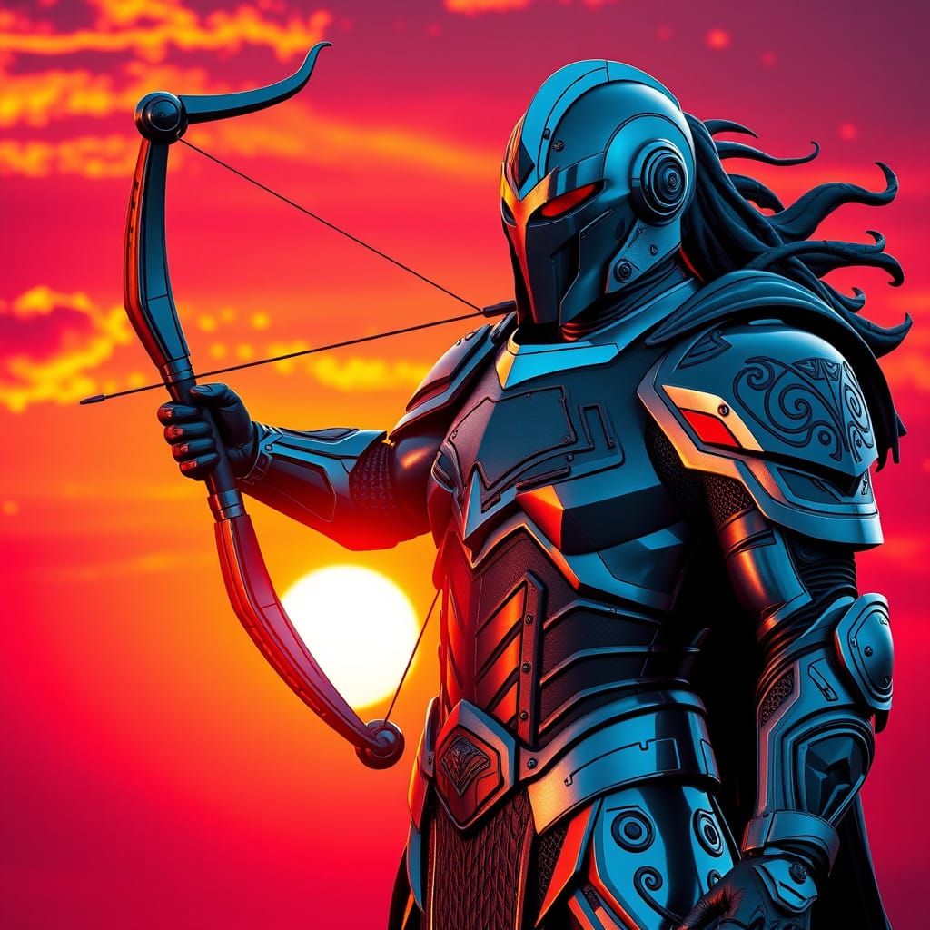 Epic Sagittarius Zodiac Hero in Hyperrealistic Digital Art