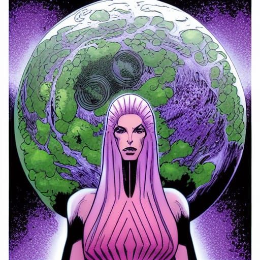 Gaia Spirit Illustration in Comic Book Style