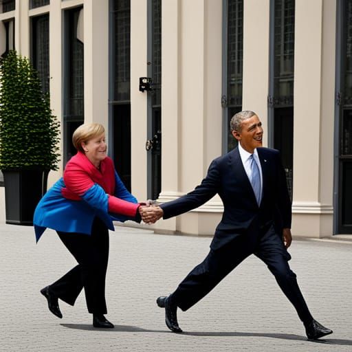 Angela Merkel and Barack Obama Dancing