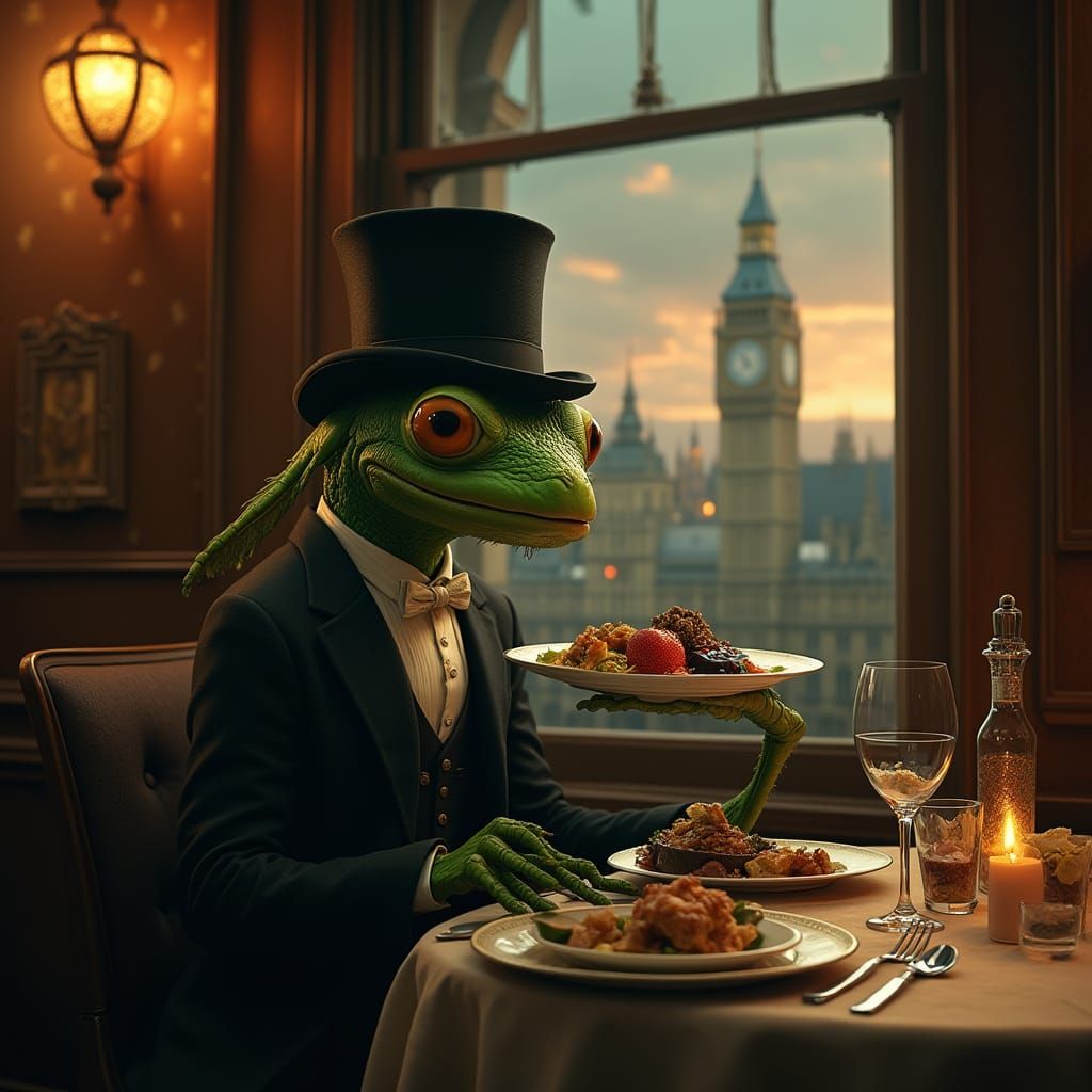 Refined Cricket in Victorian London Cafe