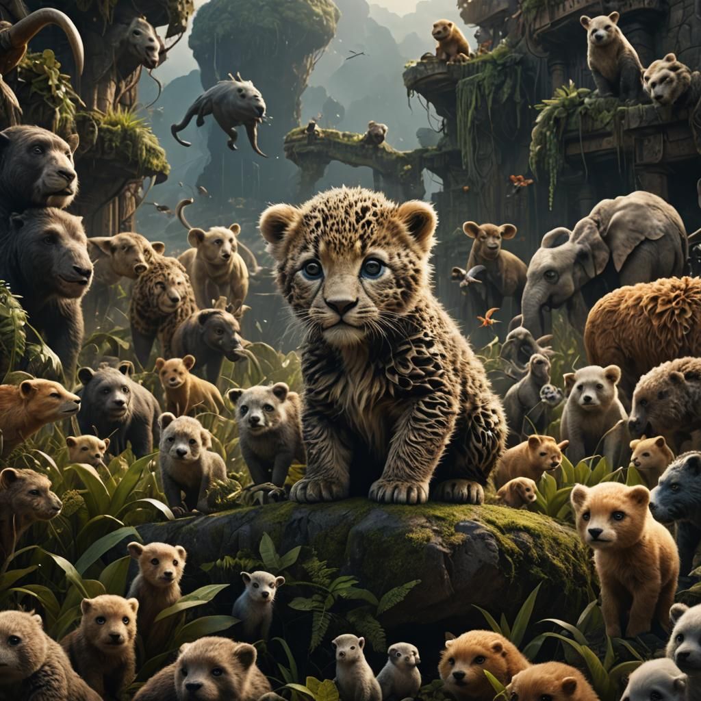 Dramatic Digital Painting of a Baby Animal