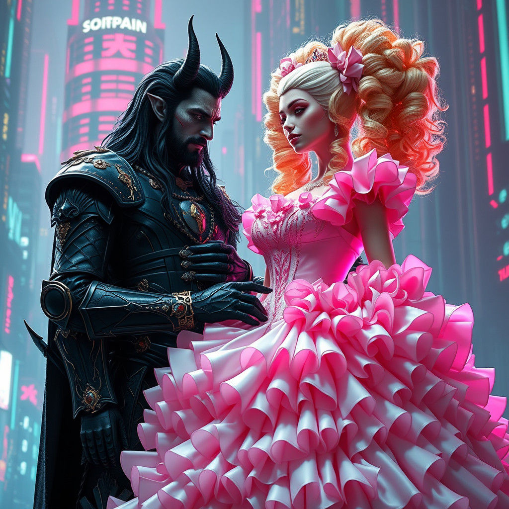 Demon King Buttons Sissy Princess Wedding Dress