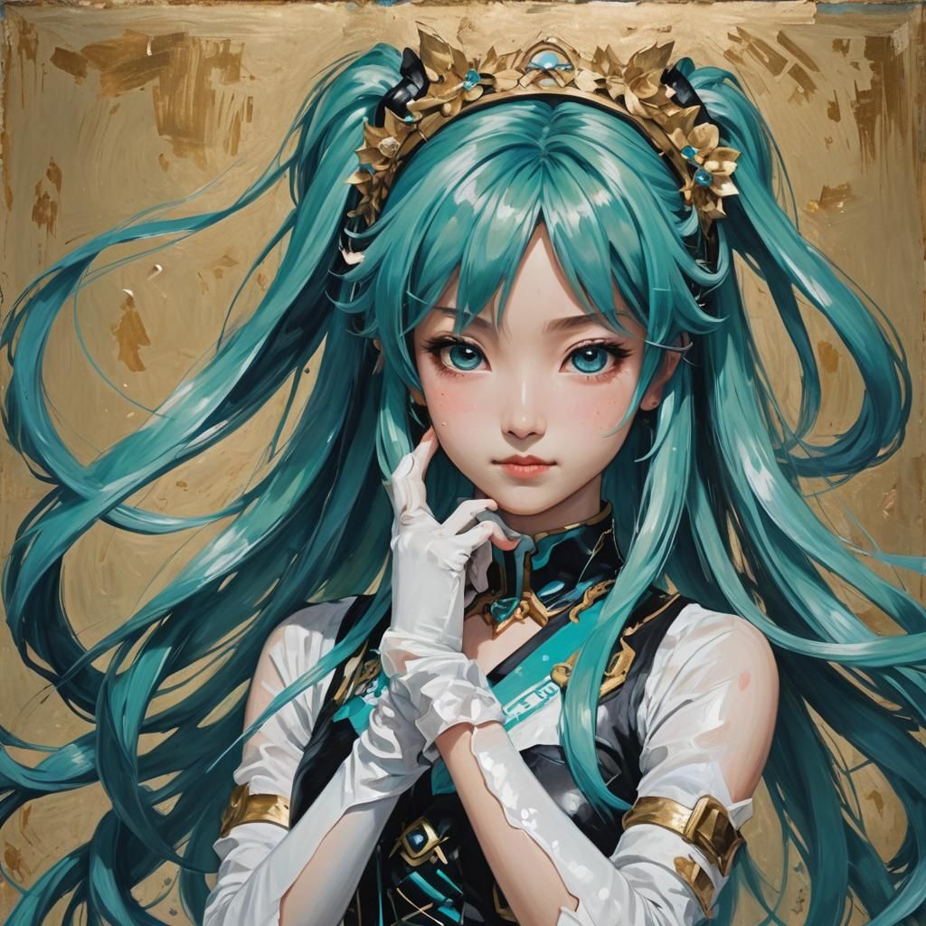 Miku Hatsune in Baroque Oil Painting Style