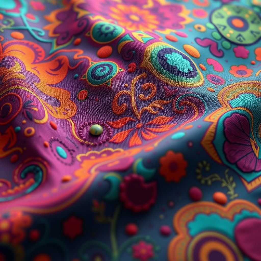 Fantastical Fabric Design in Matte Painting Style