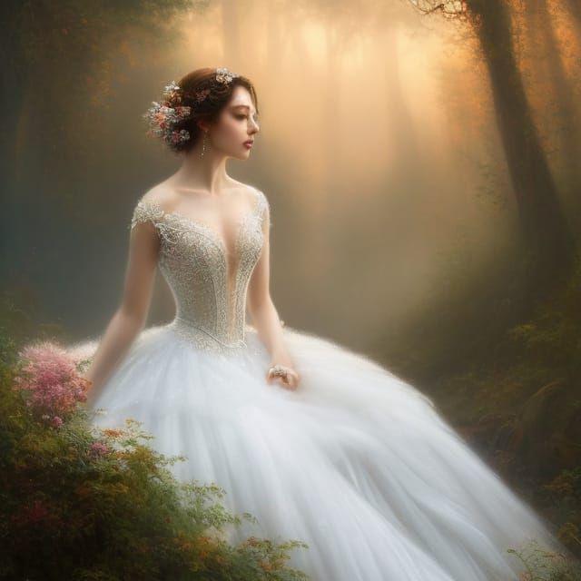 Graceful Ballerina Pirouette in Dreamy Flower Meadow