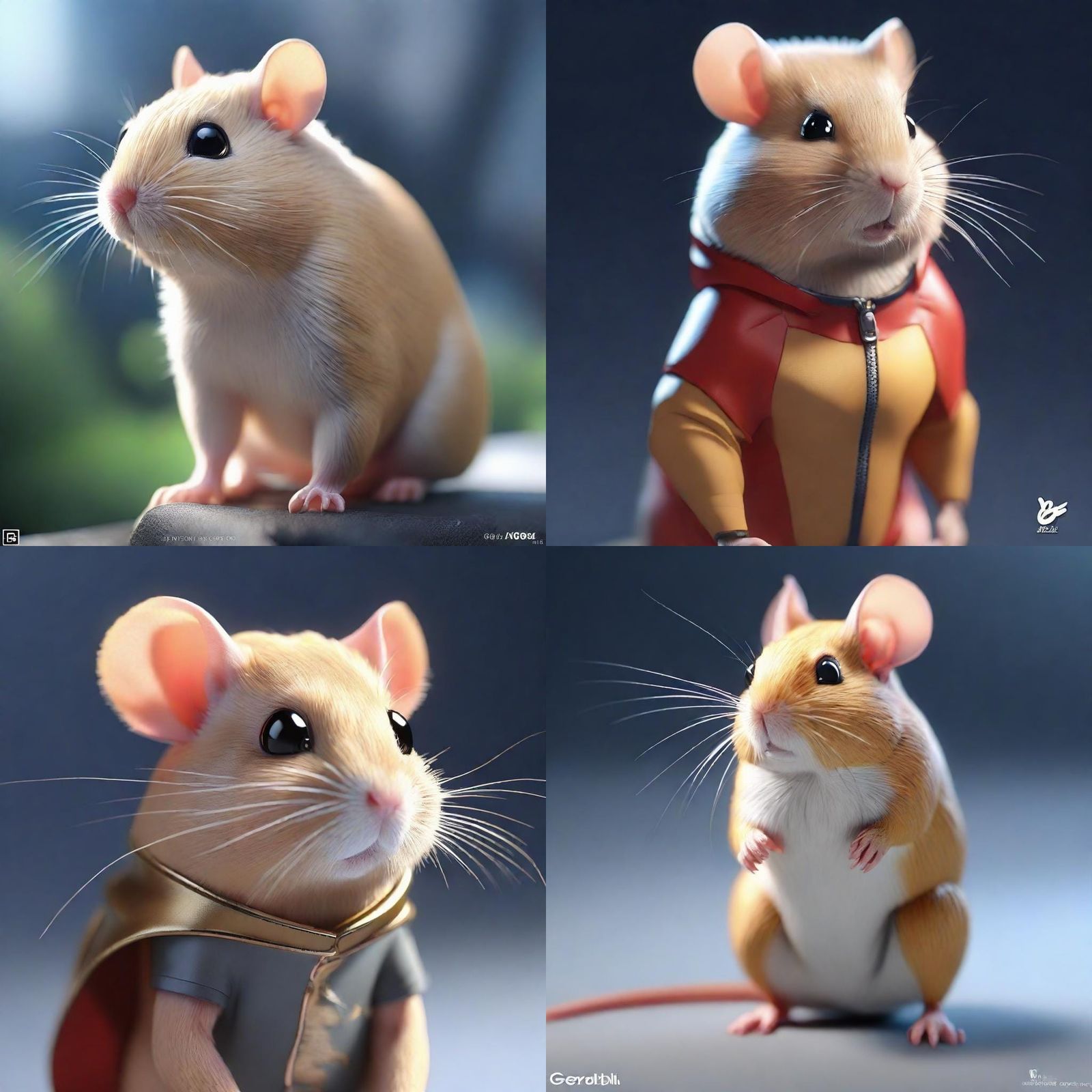 Anime Superhero Gerbil in 3D Concept Art