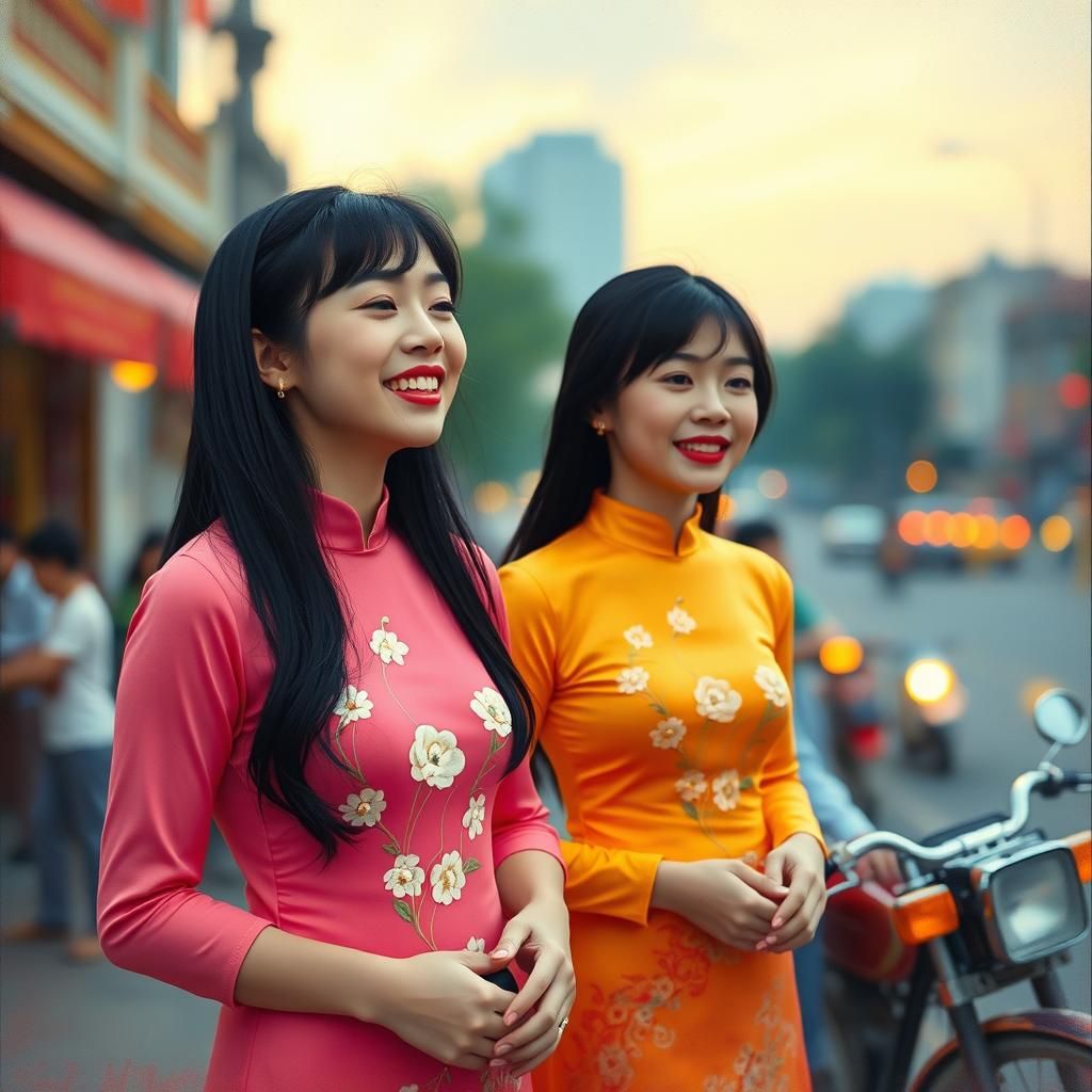 18 year old Vietnamese woman with long black hair with bangs...