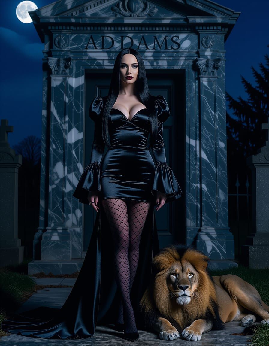 Morticia and Kitty visiting Family