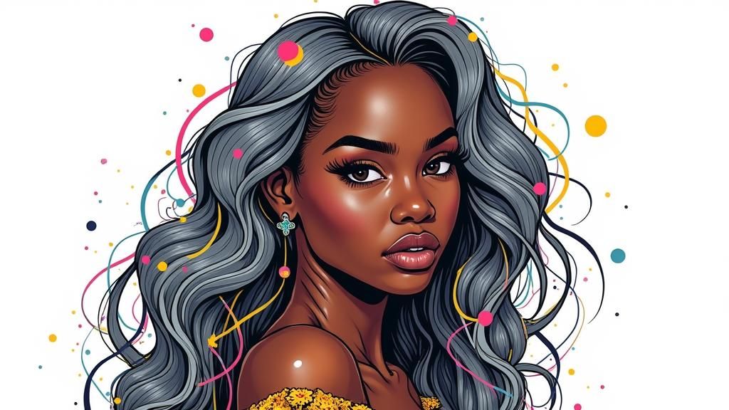 Vibrant Pop Art Portrait of a Woman