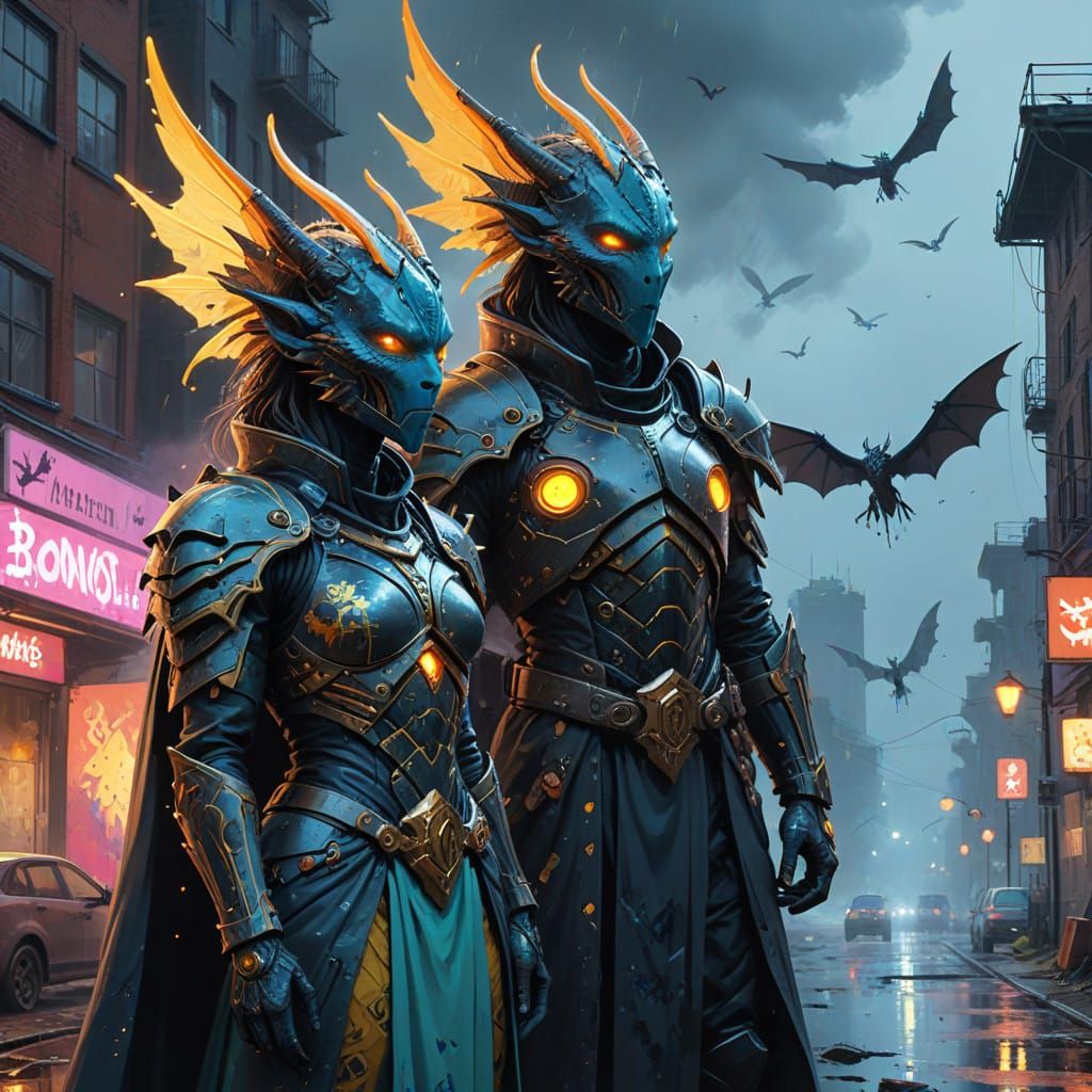 Celestial Gathering in Vibrant Graffiti Style