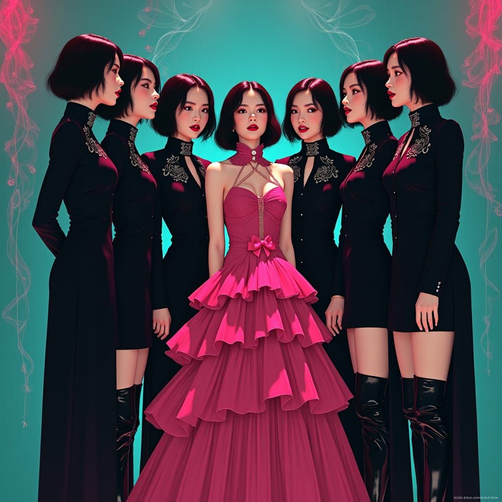 Japanese Snow Whites Sing in Art Nouveau Style