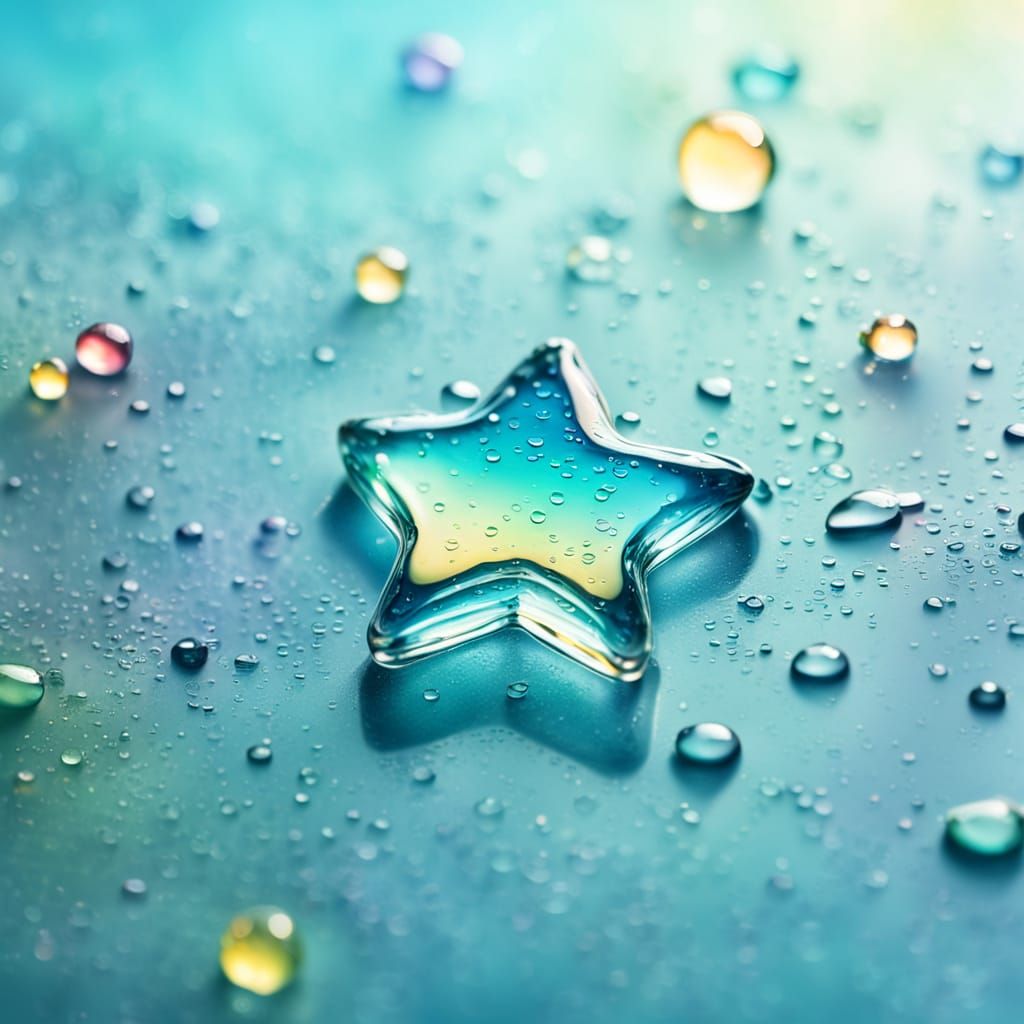 Star-Shaped Water Droplets in Surreal Macro Photo