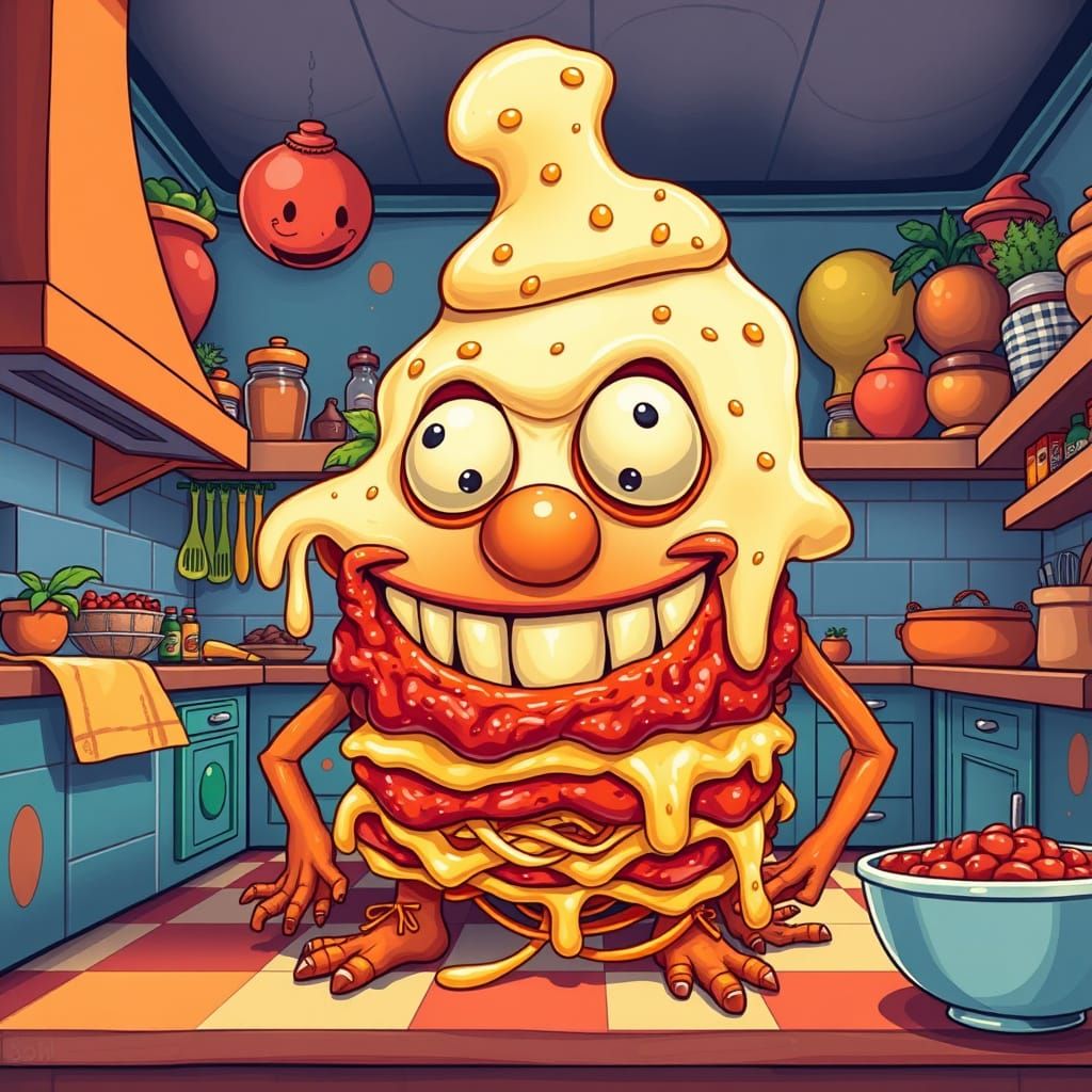 Cheesy lasagna monster