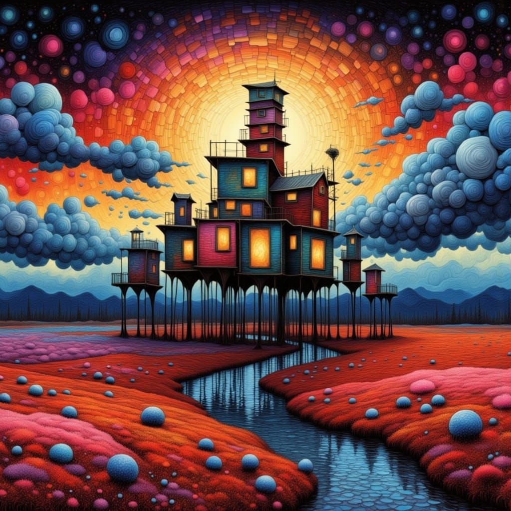 Stacks of squares <lora:SOS STACKED STILTS:1.0> <lora:Magica...