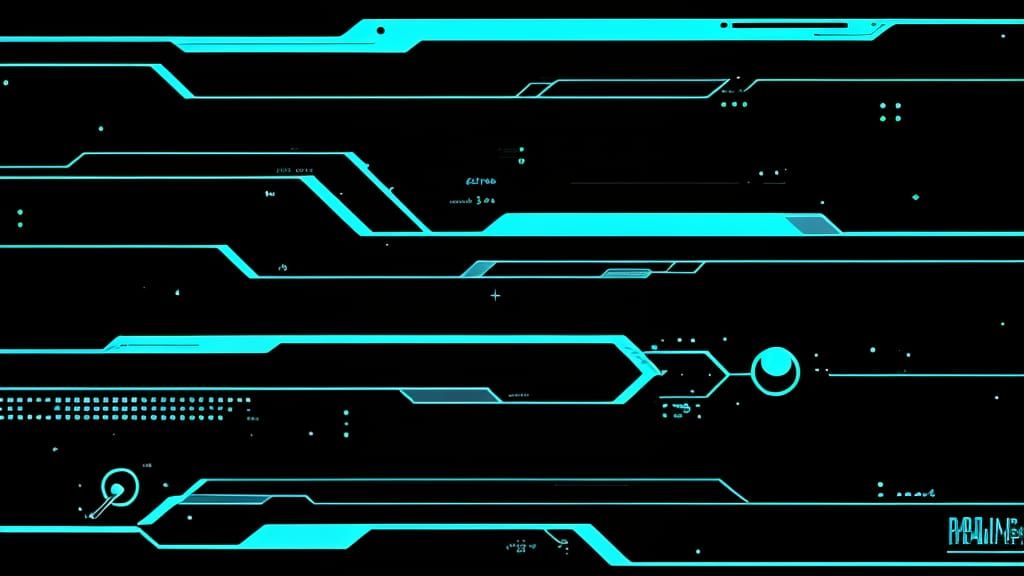 Futuristic Cyan Line Pattern in Cyberpunk Style