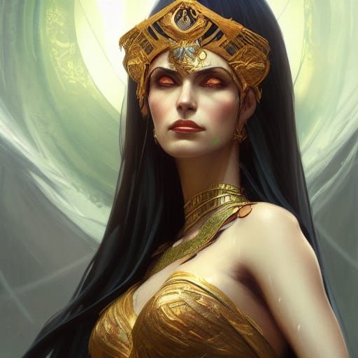 Semiramis Portrait in Art Nouveau Style