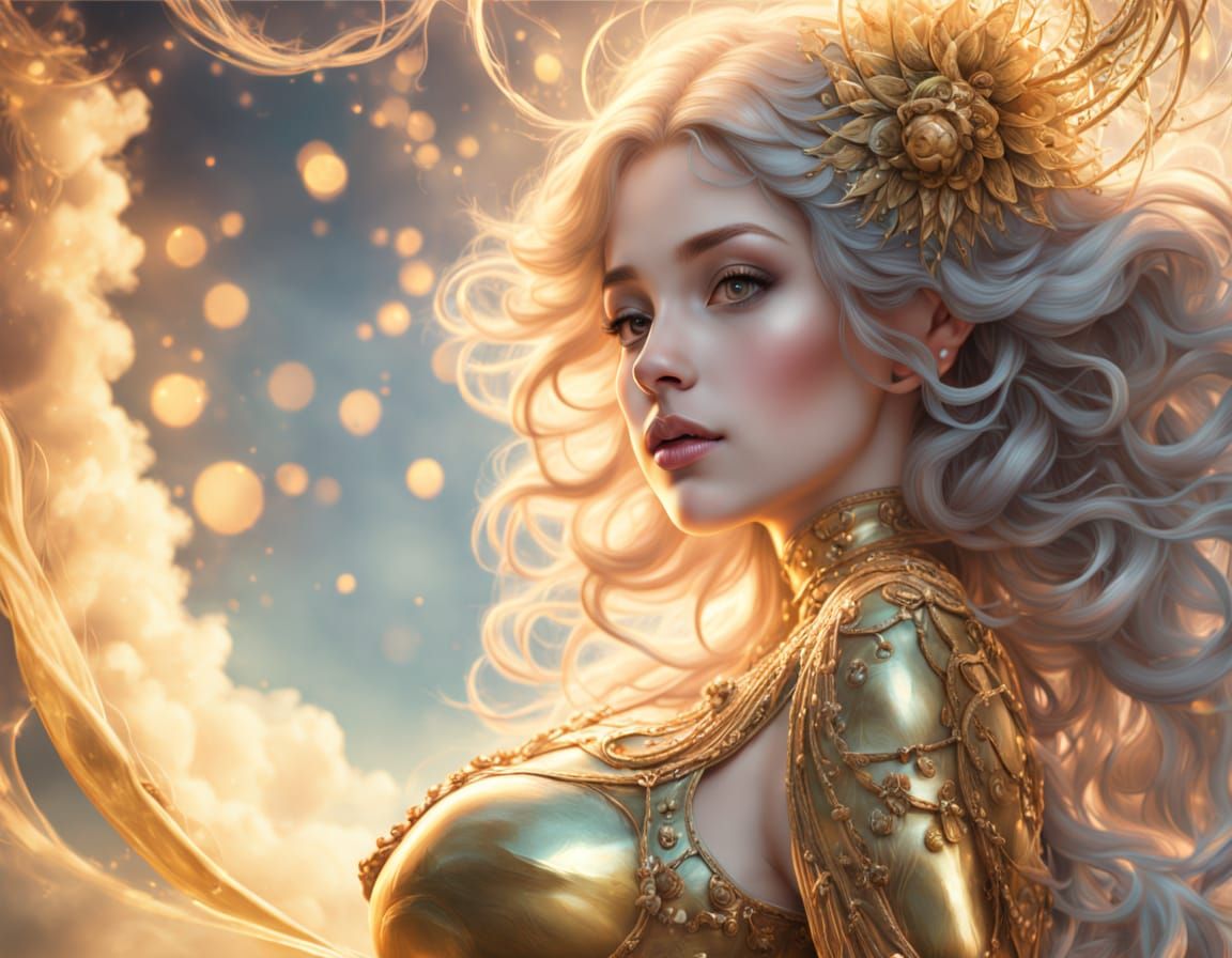 Radiant Pregnant Mother in Golden Hour: 3D Anime Art