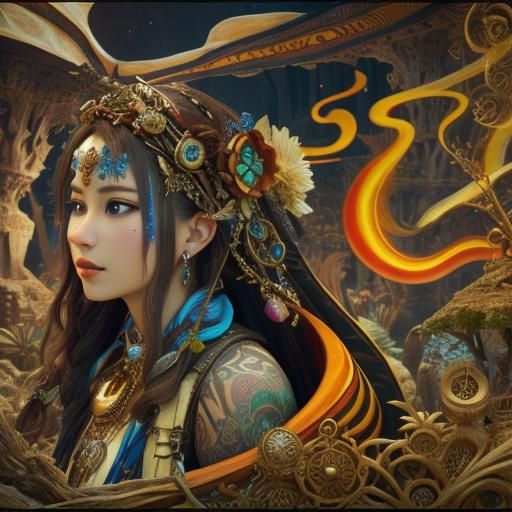 Surrealist Driftwood and Stone Beauty in Fractal Detail