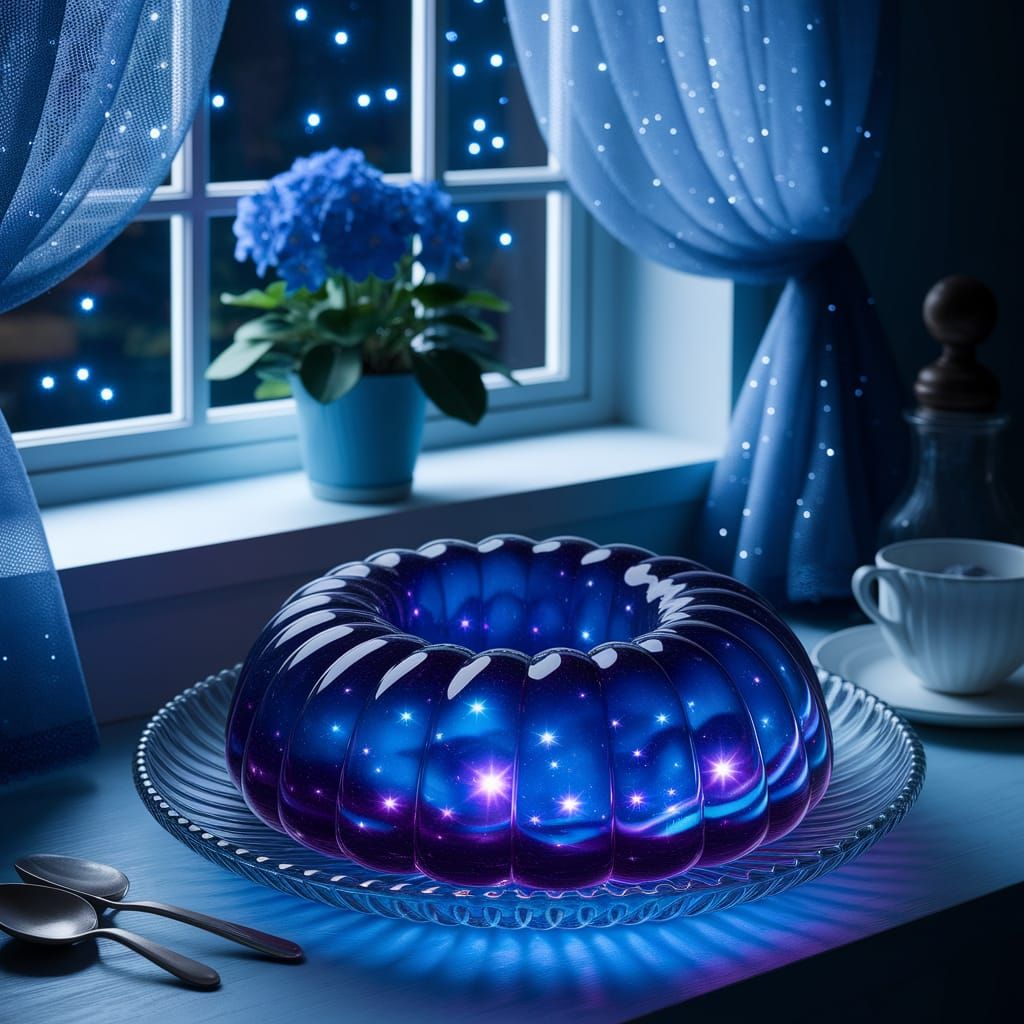 Cosmic Jello Salad Ring on Uranium Glass