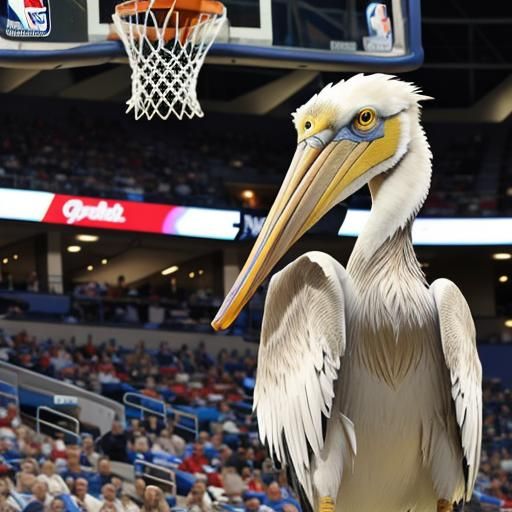 Pelican Watches NBA Action in New Orleans