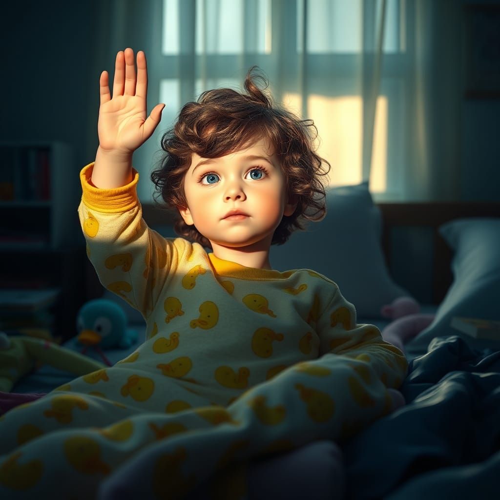 Girl Waking Up in Dreamy Fantasy Bedroom