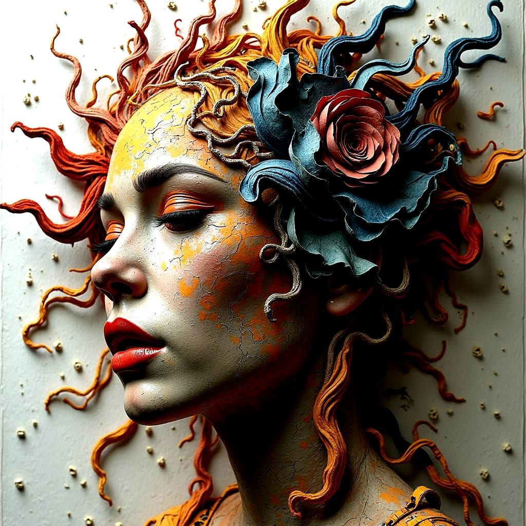 Steamfunky Anamorphic Textile Sculpture: Beautiful Danger